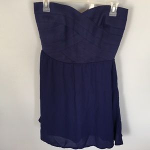 H&M navy strapless dress